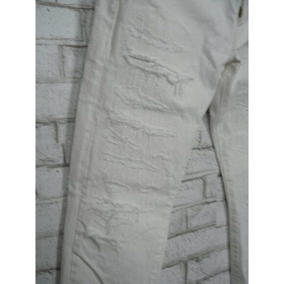 Fabric Brand & Co White Selvedge Slim Fit Distressed Jeans FB02 DUFF 30 X 34 NEW - Picture 5 of 11